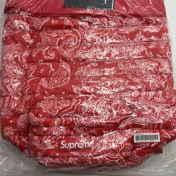 Supreme Other - Supreme Red Paisley Puffer Backpack FW22